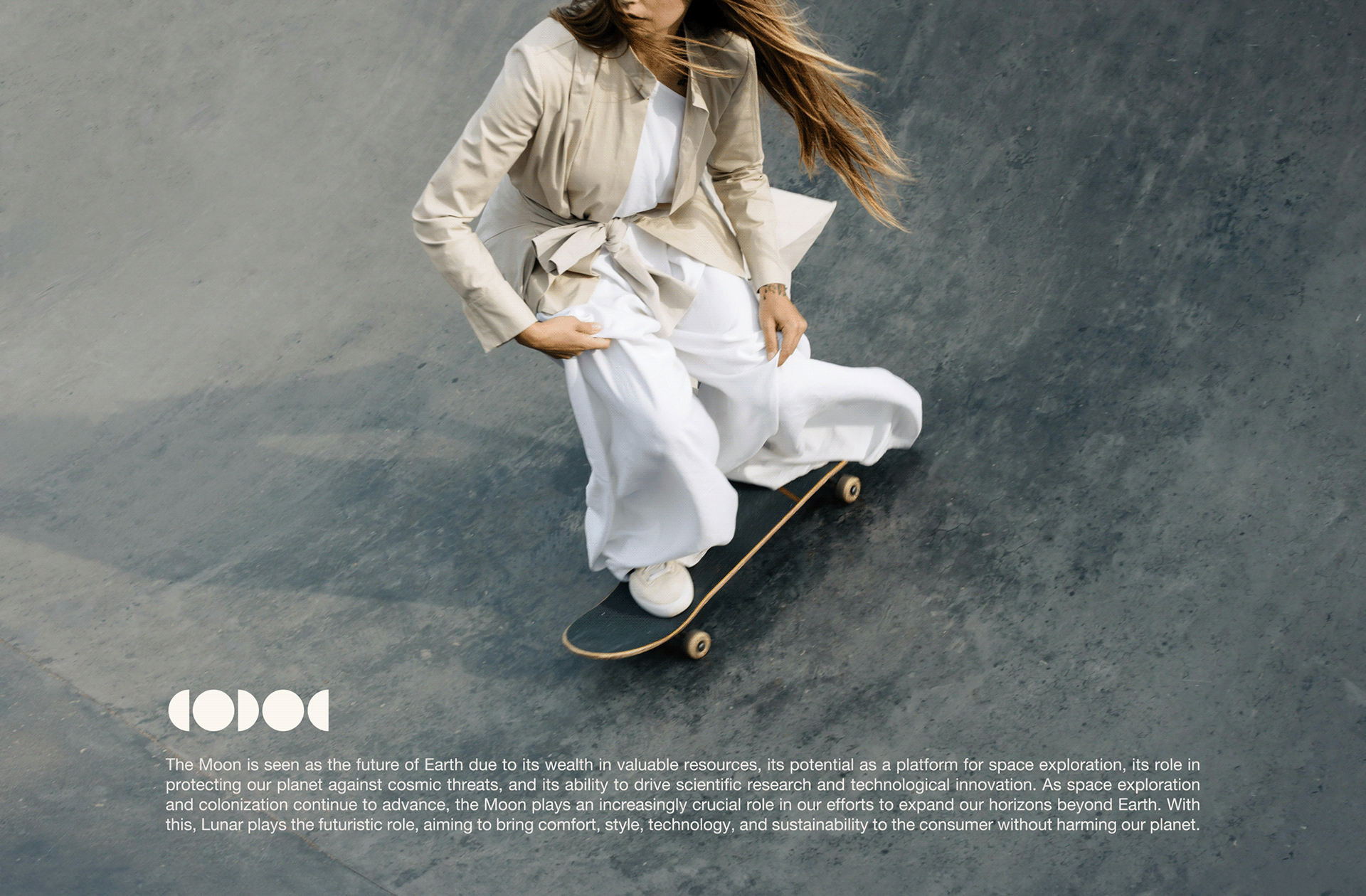 Anders brand wordmark in white placed on top of an image of a modern interior design.