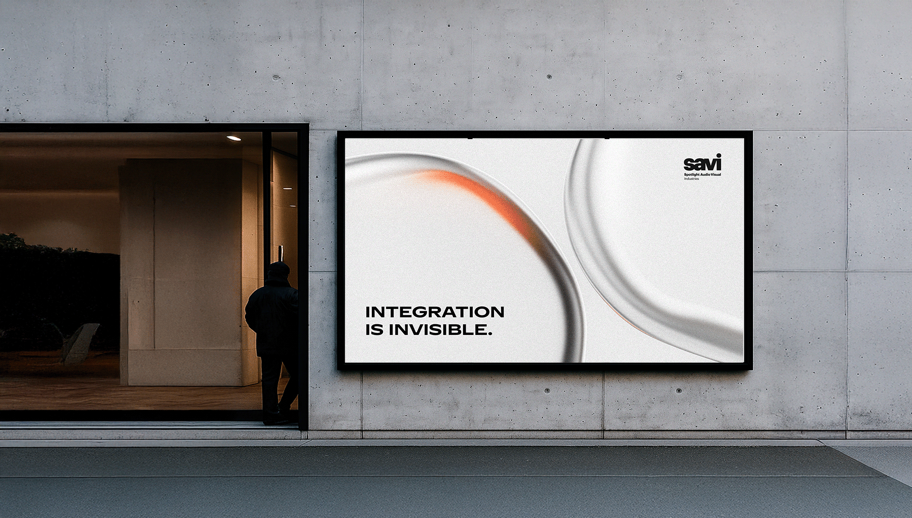 Anders brand wordmark in white placed on top of an image of a modern interior design.